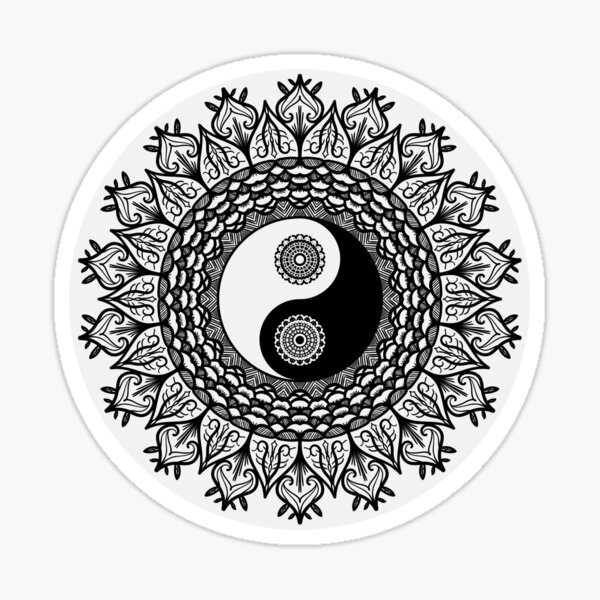 Vista previa del artículo con la obra «Mandala Ying Yang», diseñado y vendido por SoloDesignArt.