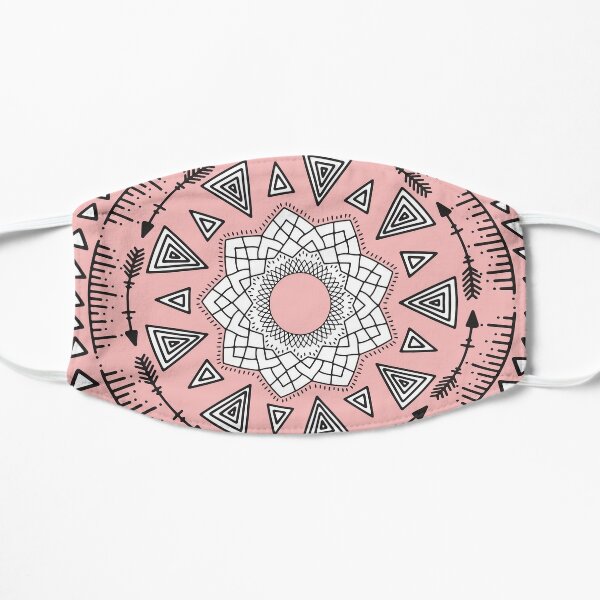 Bohemian Pink Black Tribal Aztec Hipster Mandala Flat Mask