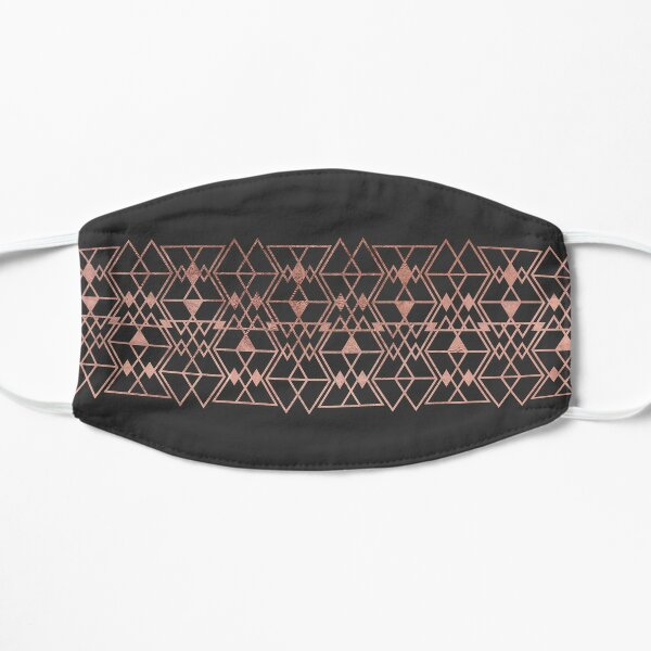 Modern Rose Gold Black Tribal Geometric Triangles Flat Mask