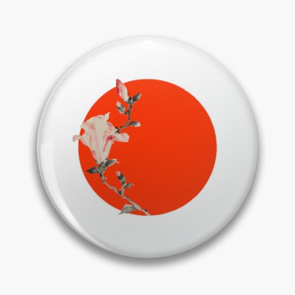 Item preview, Japanese Flag - Large Pink Blossom on a Stem with Three Additional Buds designed and sold by weavernap.