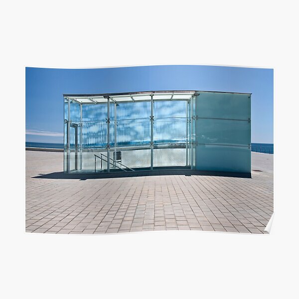 Glass boxes, stairwells at the beach Barcelona Poster