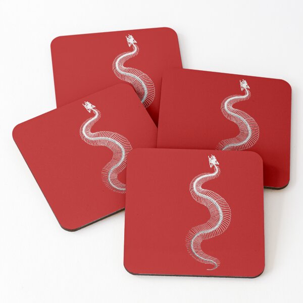 Item preview, Silver Snake Skeleton over Red Canvas designed and sold by Serge Averbukh Art Studio.