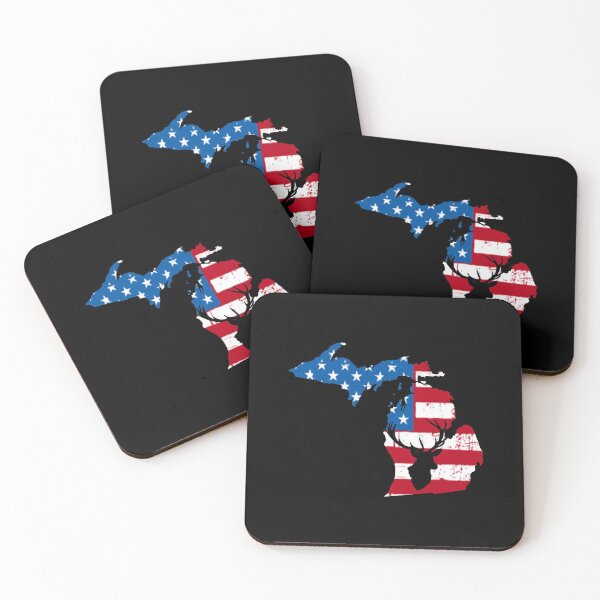 Item preview, Michigan American Flag Deer Hunting designed and sold by Tee Kaboom!.