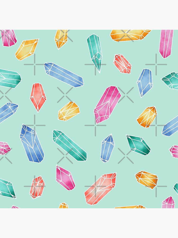 Crystals pattern - Light Green by PrintablesP