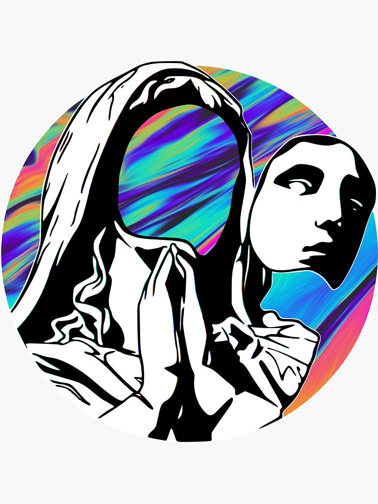 Psychedelic Virgin Mary Sticker for Sale by dominikka0
