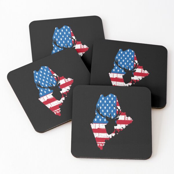 Item preview, Maine American Flag Deer Hunting designed and sold by Tee Kaboom!.