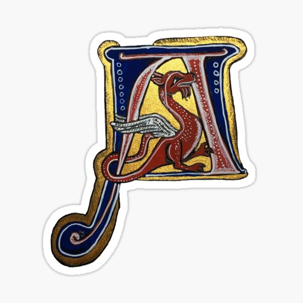 Celtic Dragon Letter A Sticker