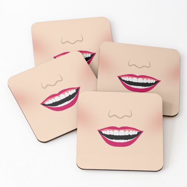 Artikelvorschau, Illustration der roten Lippen der schönen kaukasischen Frau, erröten und lächeln entworfen und verkauft von BigAl3D.