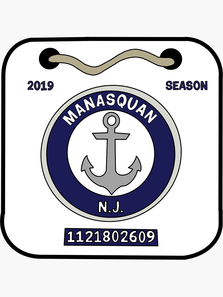 "Manasquan beach badge" Sticker for Sale by katerossitto Redbubble