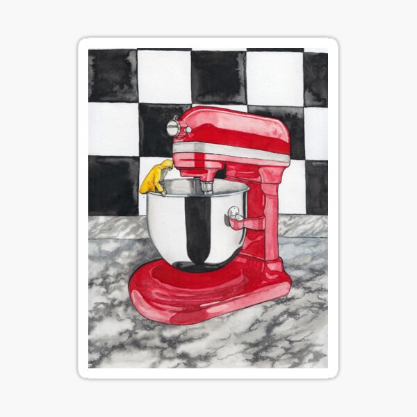 Batter Up -- Surreal Kitchen Mixer Watercolor Sticker