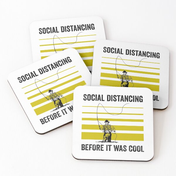 Item preview, Social Distancing Before it Was Cool, Fly Fishing Design for Shirt or Art Print designed and sold by Geostop.