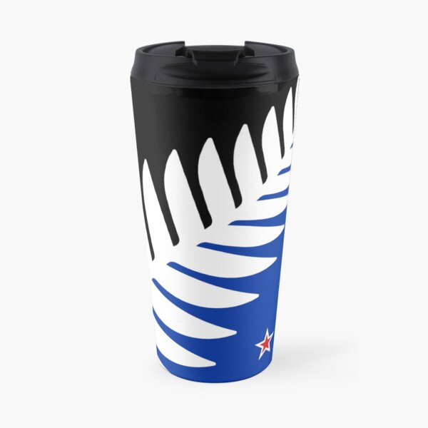 Silver Fern Flag Banner Travel Mug