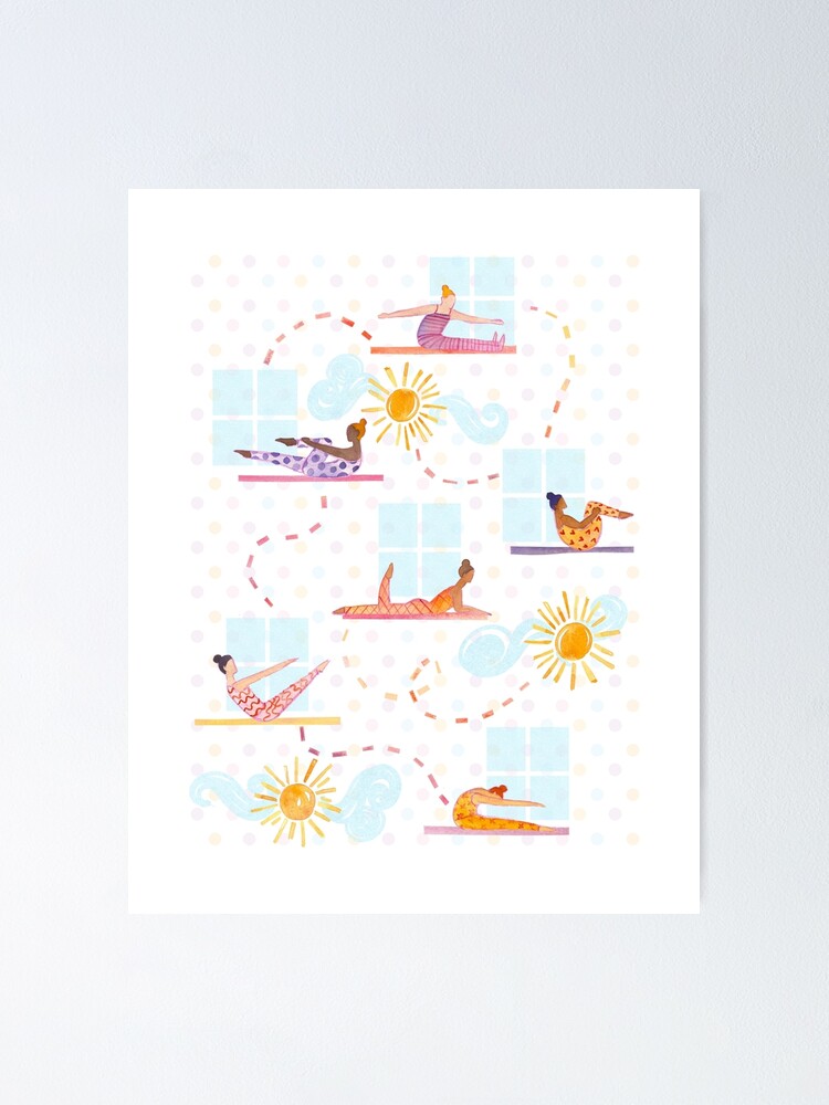 Alternate view of Morning Pilates - Sunshine Pilates Watercolor Artwork Poster