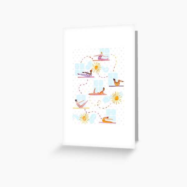 Morning Pilates - Sunshine Pilates Watercolor Artwork Greeting Card