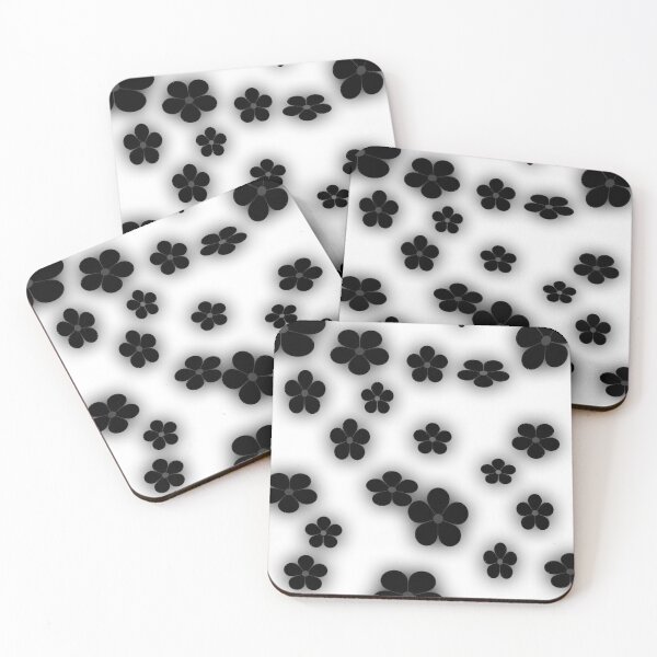 Item preview, Blurry black flowers on white background  designed and sold by Khala.