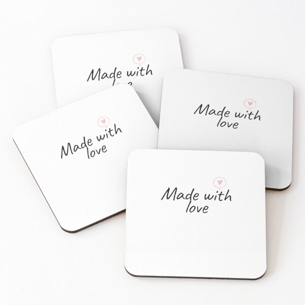 Item preview, Made with love inscription in black letters with heart above writing to honor love designed and sold by narinoush.