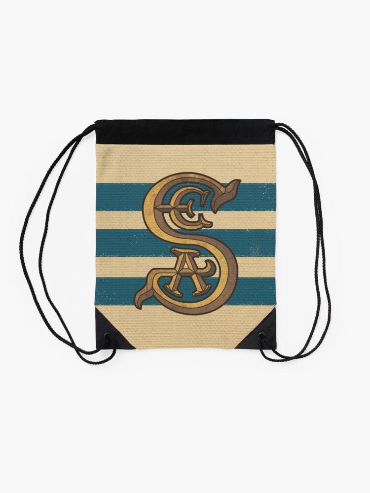 Alternate view of Society of Explorers and Adventurers Blue Stripes Drawstring Bag