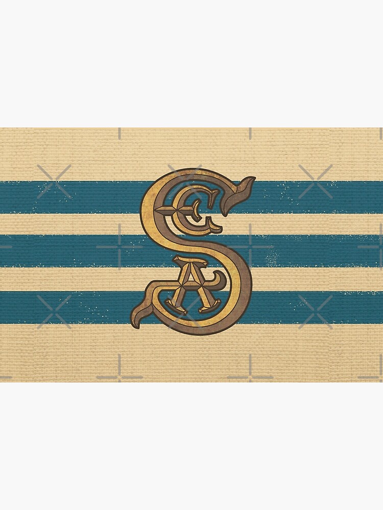 Disover Society of Explorers and Adventurers Blue Stripes Bath Mat