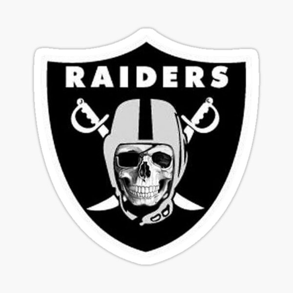 Las Vegas Raiders - Skull Grey Background Sticker