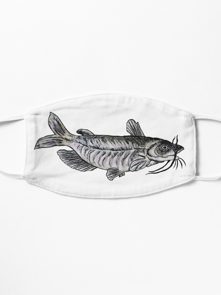 White Catfish Fish Drawing | Mask
