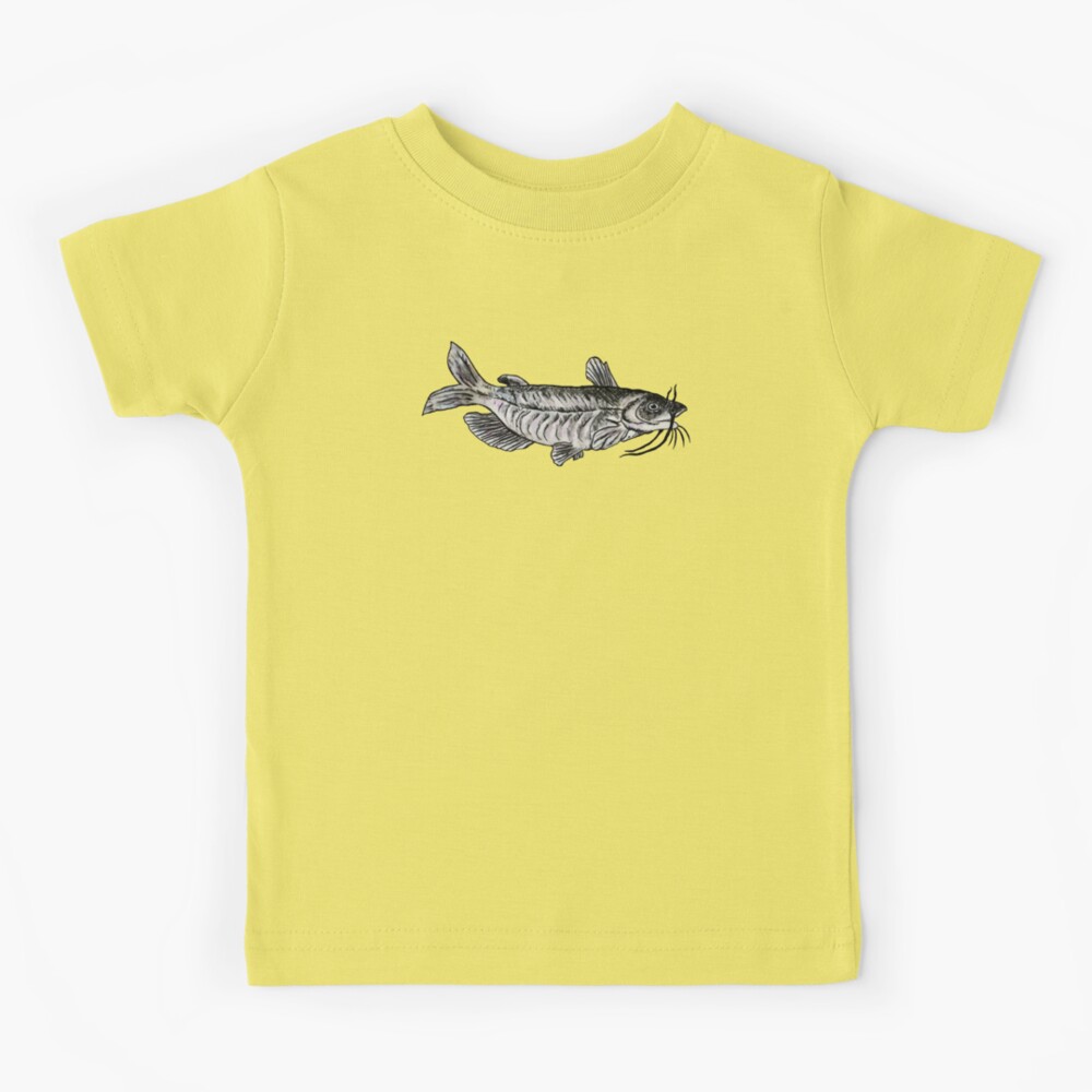 White Catfish Fish Drawing | Kids T-Shirt