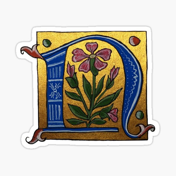 "Illuminated Letter N" Sticker by erika-m | Redbubble