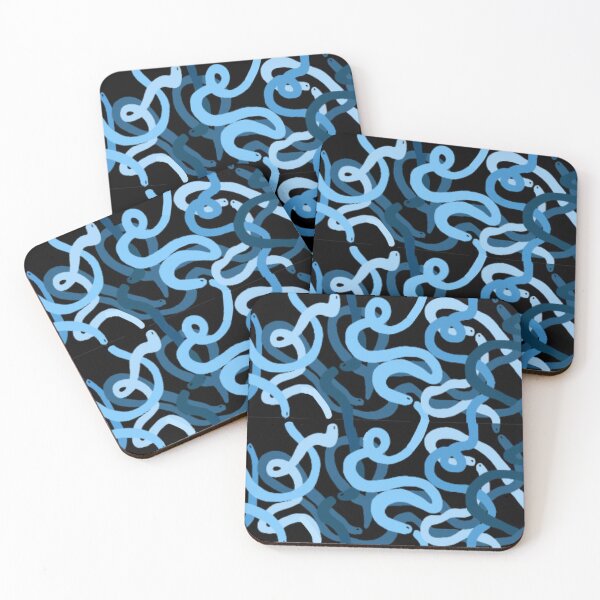 Item preview, Cute Little Blue Sneaky Snakes Pattern Design designed and sold by angielovely.