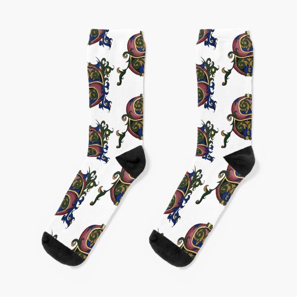Illuminated Letter S Socks