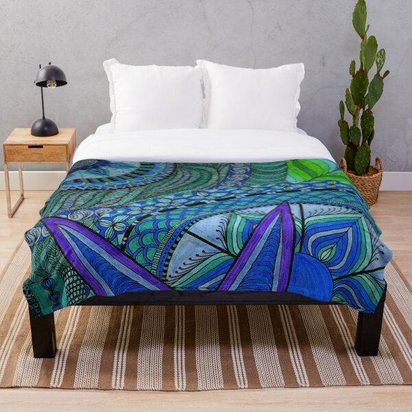 Bruton Blue Throw Blanket