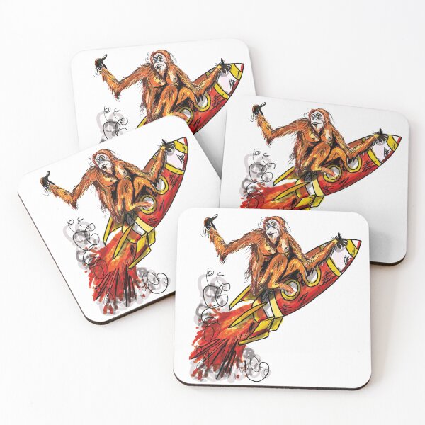 Item preview, Orangutan rocket escape designed and sold by KitCatCards.