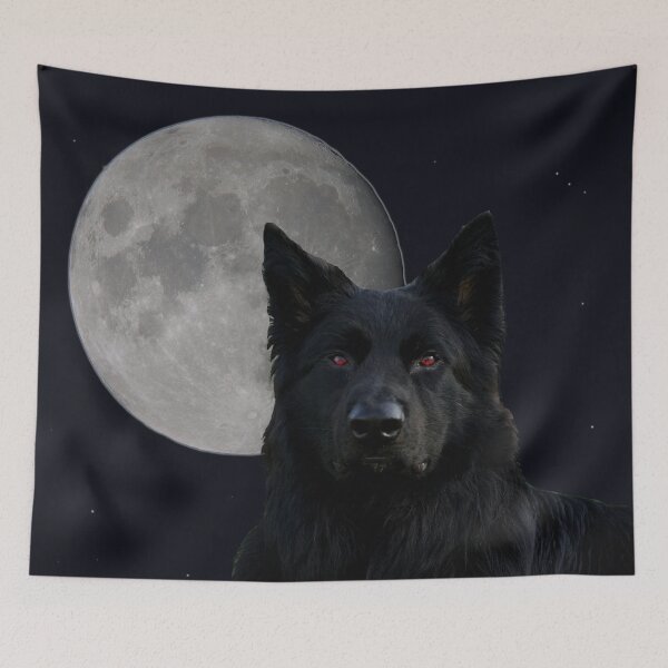 Item preview, Black wolf at moonlight  designed and sold by IIIcrows.