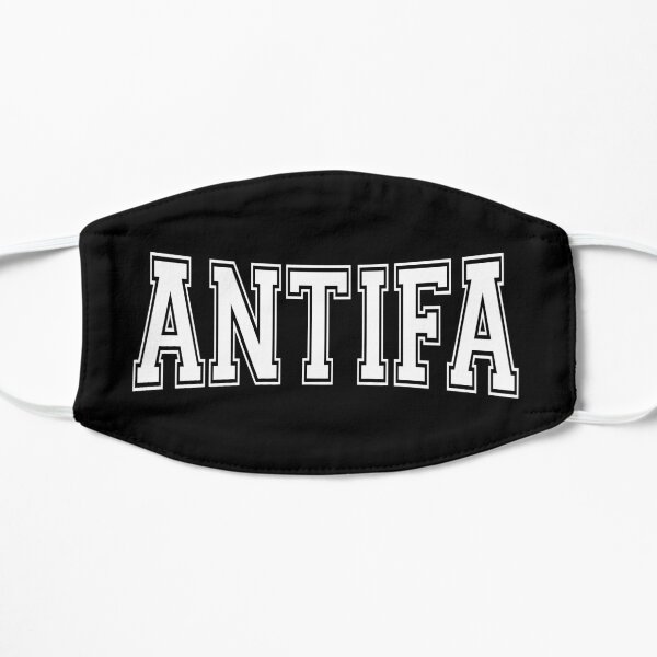 Antifa - Diseño de texto blanco antifascista y antinacionalista Mascarilla