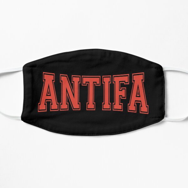 Antifa - Diseño de texto rojo antifascista y antinacionalista Mascarilla