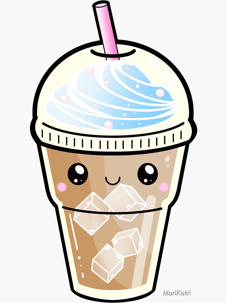 Cute Kawaii Iced Coffee Sticker for Sale by LineFriend