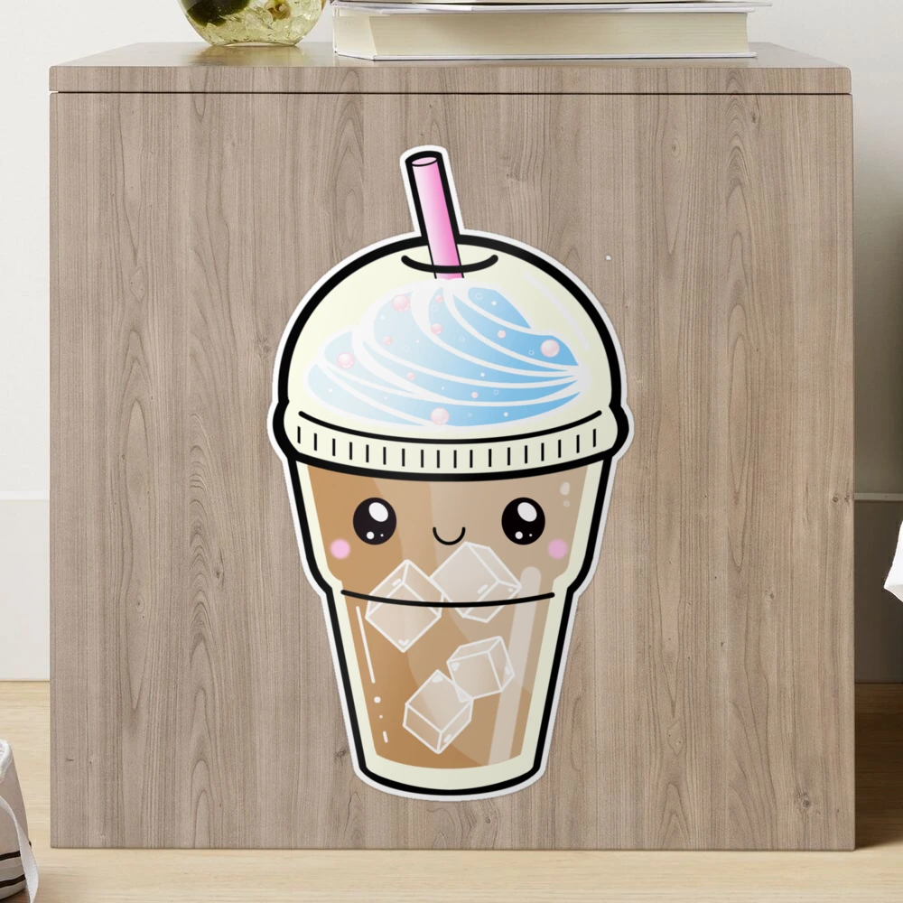 Kawaii Cute Iced Coffee For Coffee Lovers Art Board Print for Sale by  MariKatri