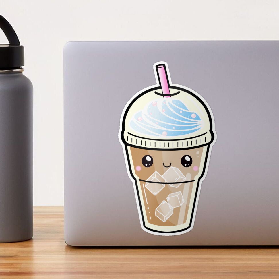 Kawaii Cute Iced Coffee For Coffee Lovers Art Board Print for Sale by  MariKatri