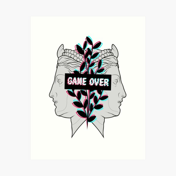 Aperçu de l'œuvre Game Over Vapor Wave créée et vendue par Deerhjort.