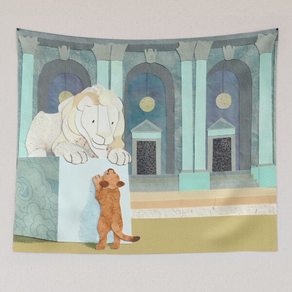 Item preview, Un cachorro de león visita la biblioteca pública de Nueva York designed and sold by KongaLine.