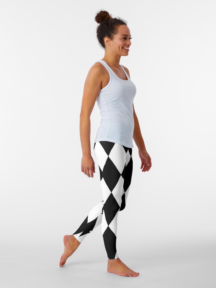 Black and 2024 white harlequin leggings