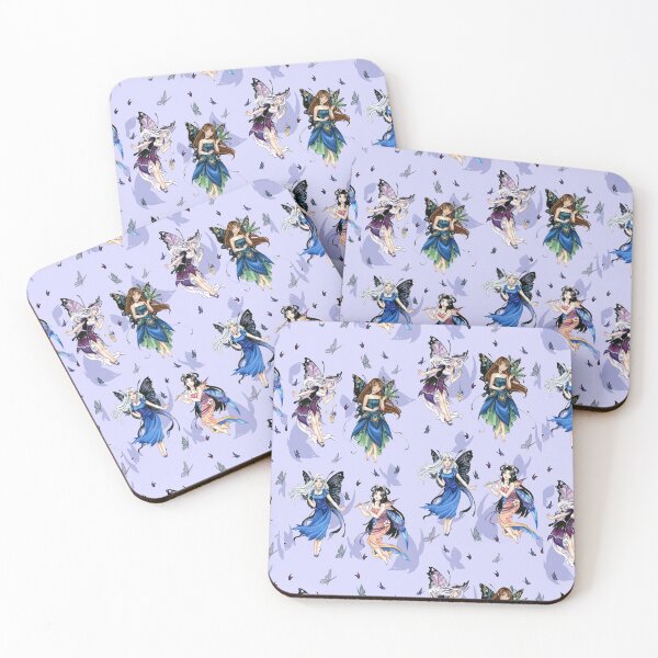 Little dancing anime fairies Coasters (Set of 4)