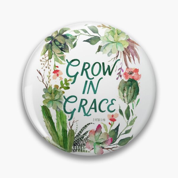 Item preview, Grow in Grace, watercolor, plants, plant lady, cactus, scripture, painted cactus, succulent, grace, grow designed and sold by SouthPrints.