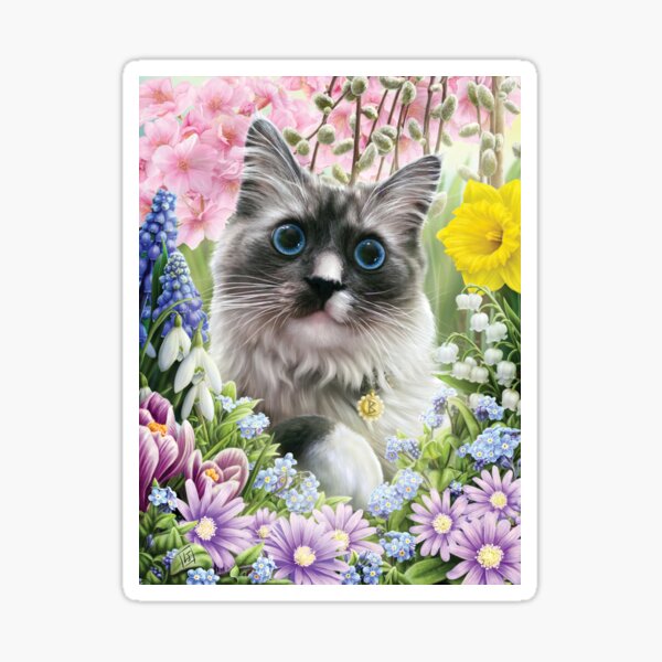 Spring Cat Sticker
