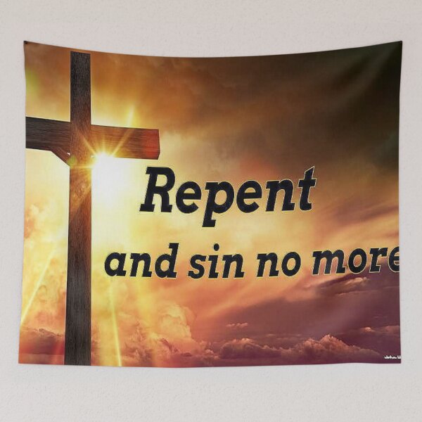 Item preview, Repent And Sin No More Jesus Cross  designed and sold by starcraft542.