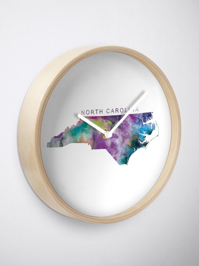 "North Carolina" Clock by MonnPrint Redbubble