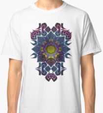Psychedelic Fractal Manipulation Pattern on White Classic T-Shirt
