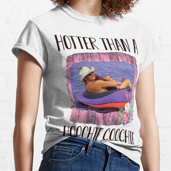 Funny Alan chattahoochee Jackson floating hotter than a hoochie coochie song country boots Classic T-Shirt