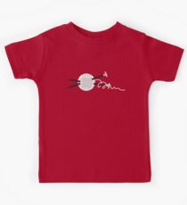 Black and white ball of yarn with knitting needles Kids Tee