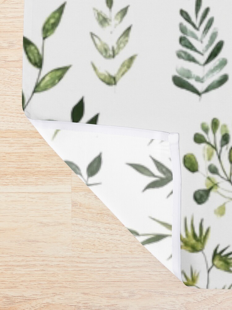 Alternate view of Watercolor Greenery Shower Curtain