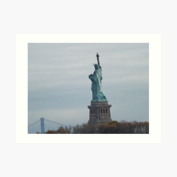 Historic Statue of Liberty, Liberty Island, View from Liberty State Park, New Jersey Art Print