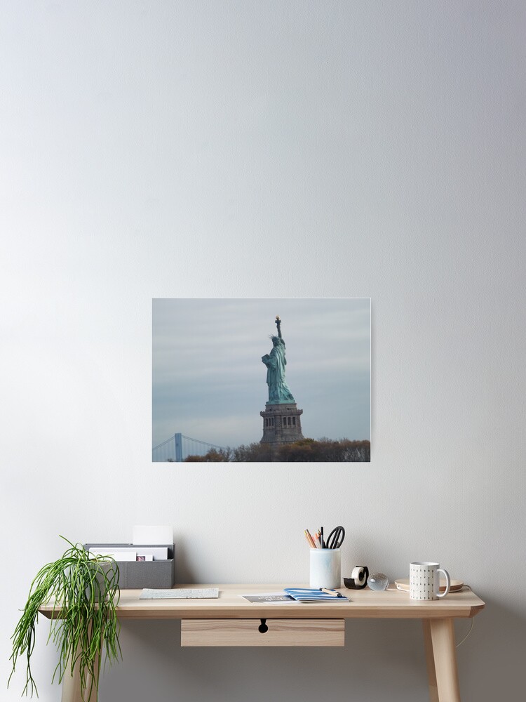 Historic Statue Of Liberty Liberty Island View From Liberty State Park New Jersey Poster By Lenspiro Redbubble